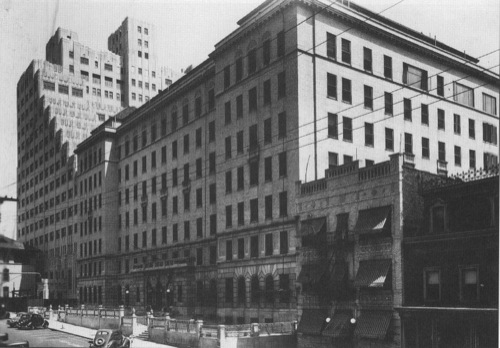Historical image of the Margaret Hague Maternity Hospital circa 1940.